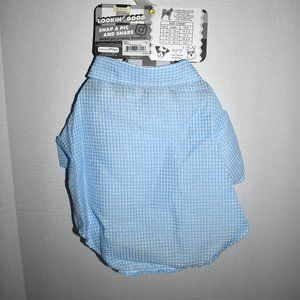 Woof Pet Apparel Blue Woven Shirt Size: SMALL # KH4080-S-INT NWT
